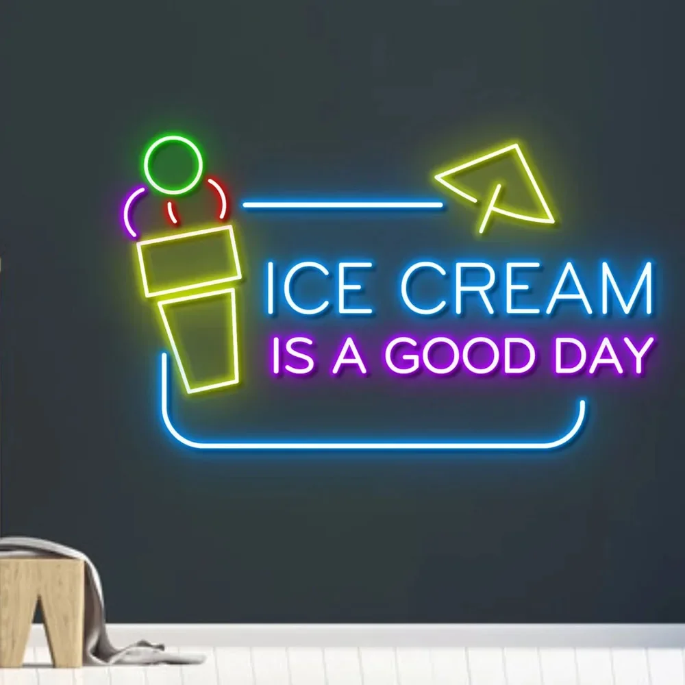 

Ice Cream Neon Sign Ice Cream Led Sign Cream Sign Birthday Gift Bedroom Nursery Decor Gift For Lover Wall Art Home Neon Signs