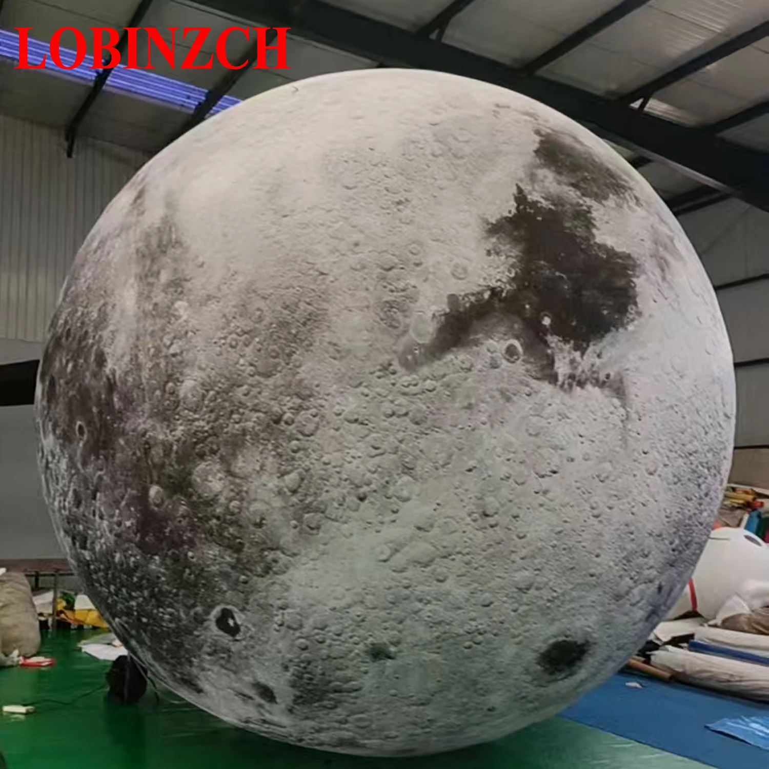 LOBINZCH Giant Inflatable Moon Ball With LED Lights PVC airtight Planet Balloon For Event Party Show Stage Decoration