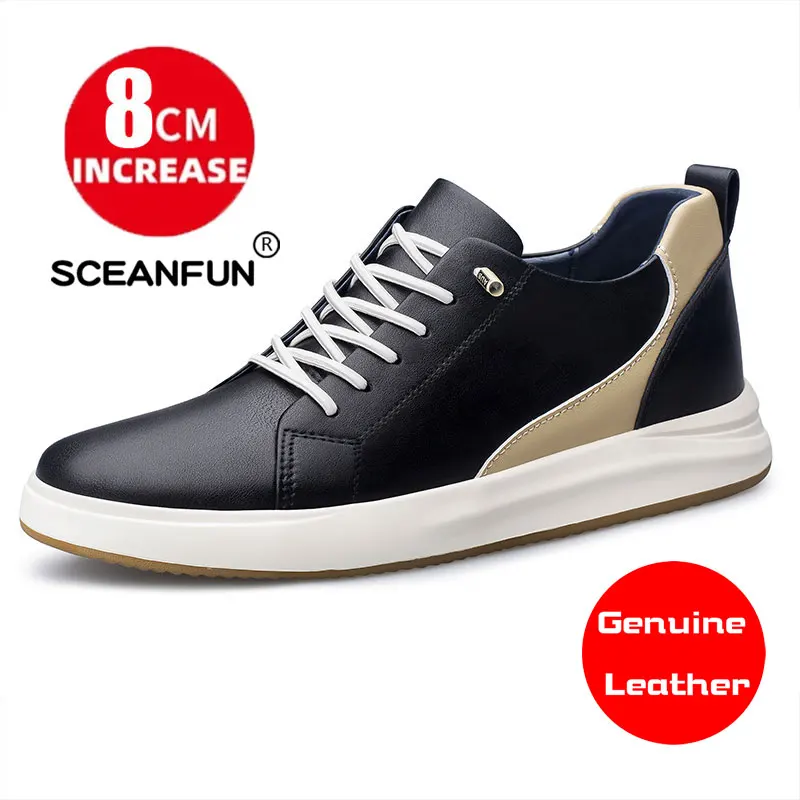 Fashion men casual shoes men low cut sneakers breathable height increasing shoes 8cm thick sole male footwear board shoes