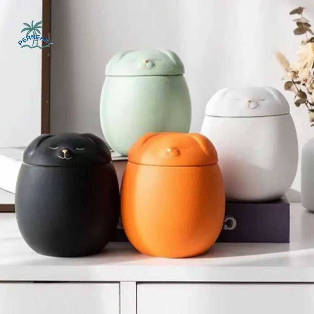

Ceramic Funeral Urn for Pets 200ml Dog/Cat Shape Ashes Storage Box Sealed Jar Moisture Proof Dog Cat Cremation Urns
