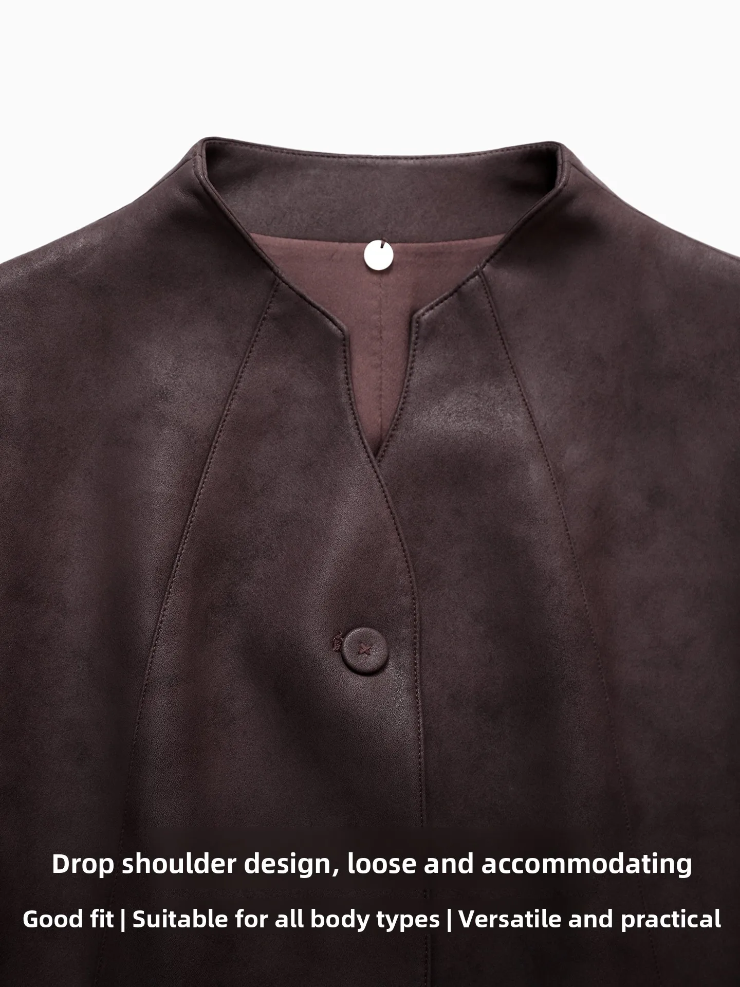 CVANEA High-End Zacht PU Leer Jaet Dames Herfst Winter Warm Recht Uitgesneden Afslanken Bovenkleding Woon-werkverkeer Sle Knoopsluiting