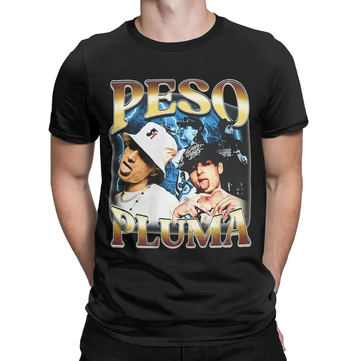 Men's Peso Pluma T Shirts Oversized Graphic Tops Novelty Short Sleeve Crewneck Tee Shirt Plus Size T-Shirt