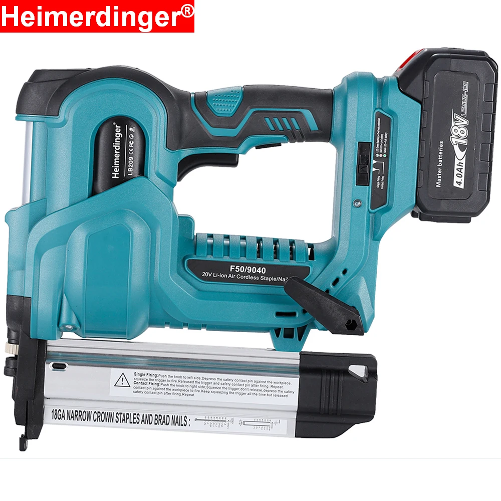 Pistola Grampeador Elétrico sem Fio em Nailer Poderosa Pistola de Pregos Bateria de Lítio 18v com 500 Pcs F50 e 9032k432 Prego