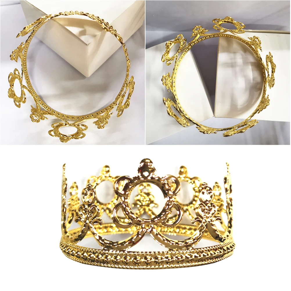 

Cake Decoration Crown Metal Kids Golden Bride Birthday Cake Topper Accessories for Party Weddings Special Occasions