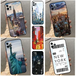 New York City Case For iPhone 14 15 16 Pro Max 11 13 12 Mini X XR XS Plus Soft Cover Shell