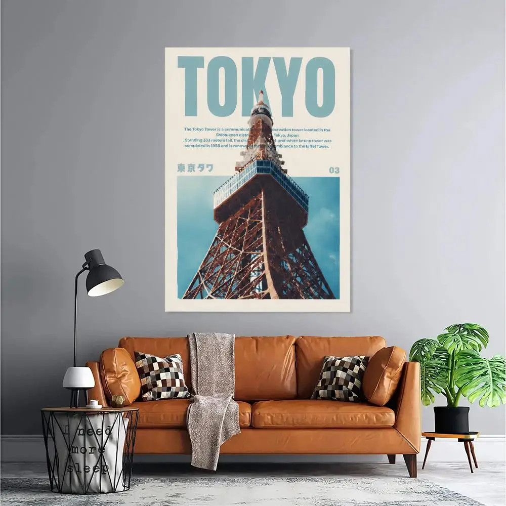 Calm Tokyo Coastal View HD Wall Art Poster Japanese Anime Inspired Traffic Light Sea Aesthetic Serene Home Decor Gift