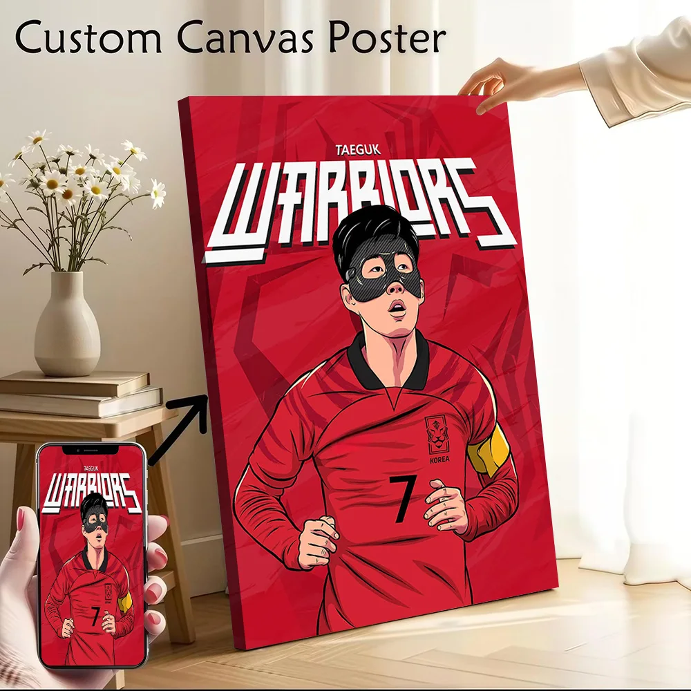 Hala Son Heung Min Canvas Poster Customizable Printed Canvas Painting Wall Art for Fans Living Room Decorations Gamer Decoration