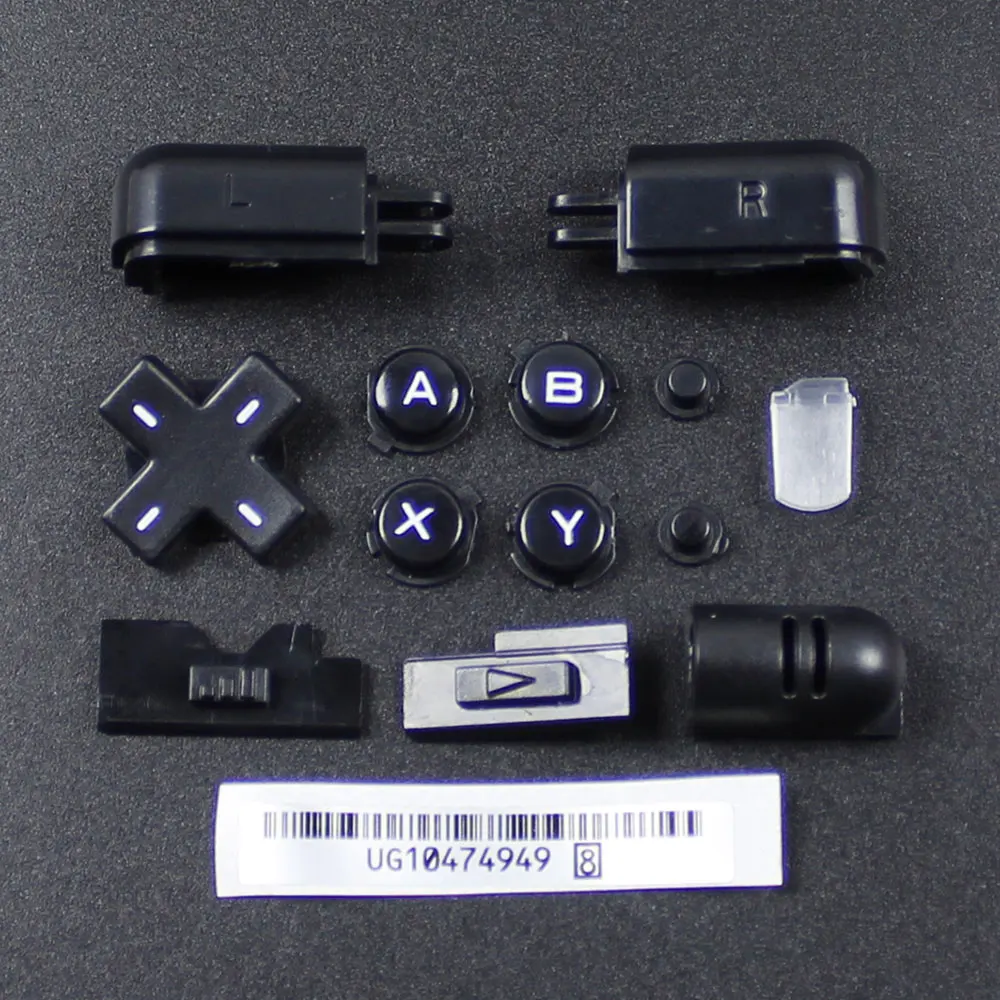 ชุดปุ่มกดครบชุดสำหรับเครื่องเล่นเกม DS Lite NDSL พร้อมปุ่มเปิด-ปิด, ABXY, L R D Pad และปุ่มกากบาท อะไหล่ทดแทน