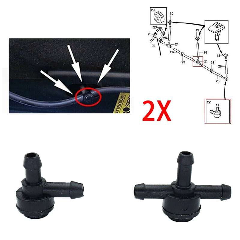 1Pc Windshield Washer Check Valve for Volvo Water spray pipe connector, wiper nozzle connector, one-way valve