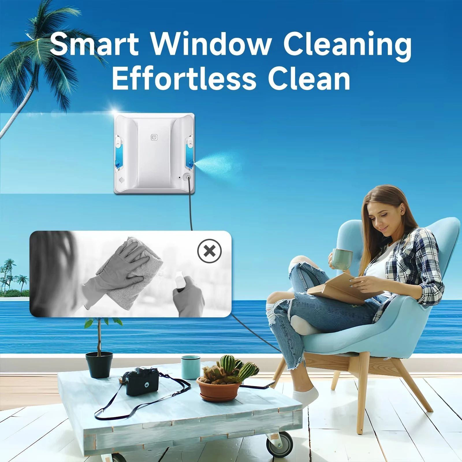 Intelligent Glass Cleaner Vacuum Cleaner Window Cleaning Robot Smart Automatic Robot Cleaner