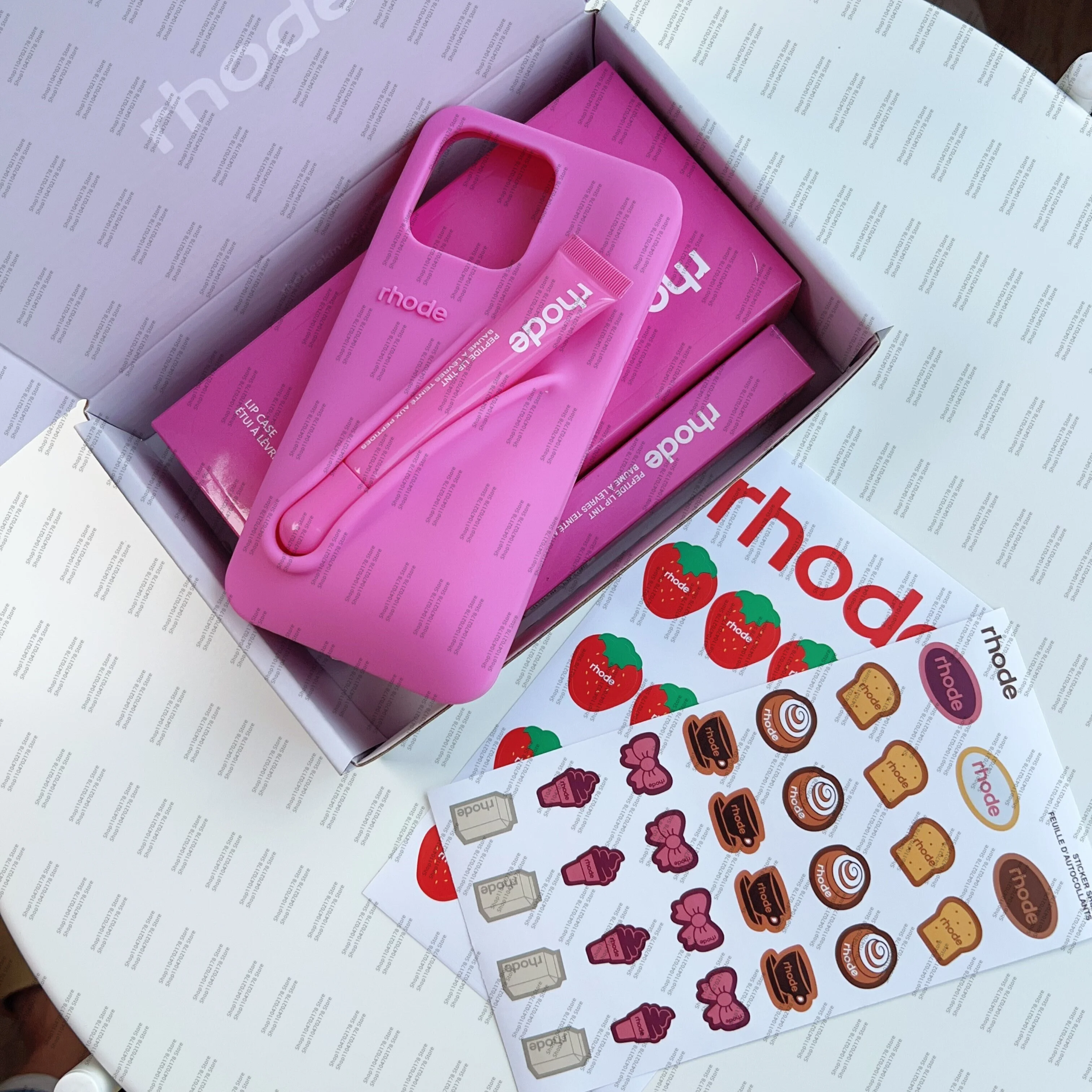 Luxus Rhode DIY Lippenstift weiche Silikonhülle iPhone 16 15 13 11 14 12 Pro Max Plus tragbare Lipgloss-Ständer-Telefonhülle Four Pie