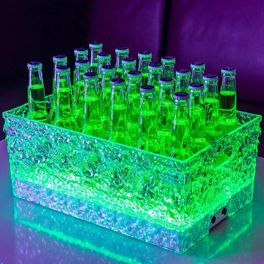 Bar Luminous Ice Bucket Nightclub Cocktail Beer Wine Ice Bucket Drink Container Champagne Holder Glowing Beverage Tray