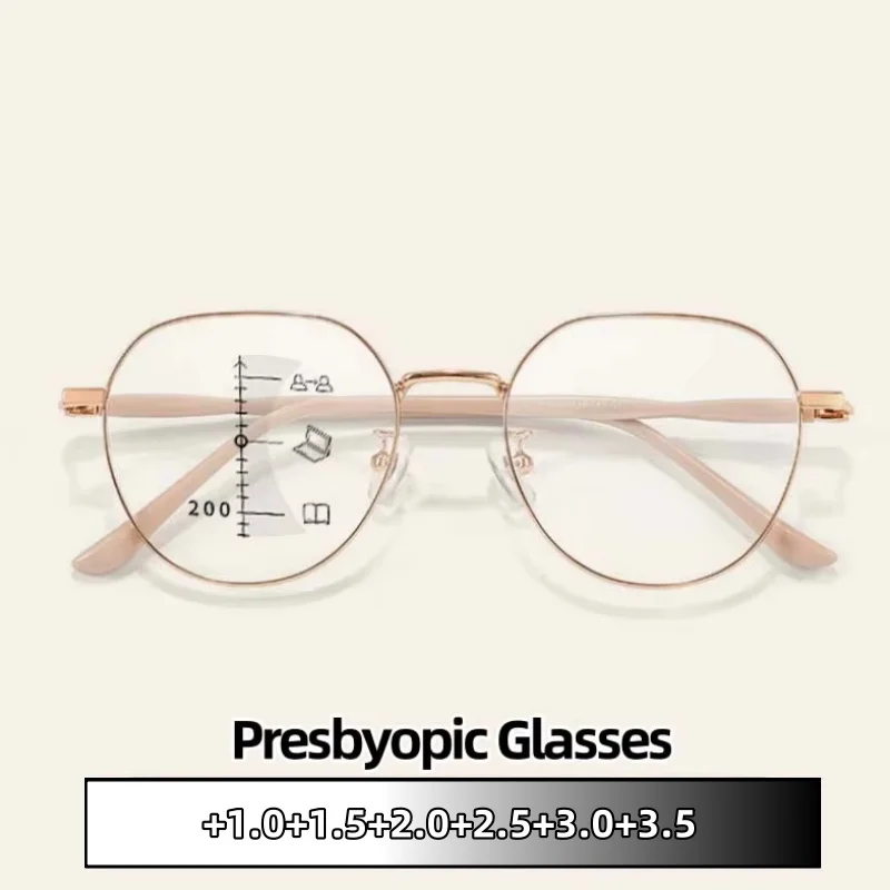 

New Trendy Multifocal Glasses Blue Light Blocking Presbyopia Eyeglasses Ultra Light Near Far Reading Glasses for Lady Men
