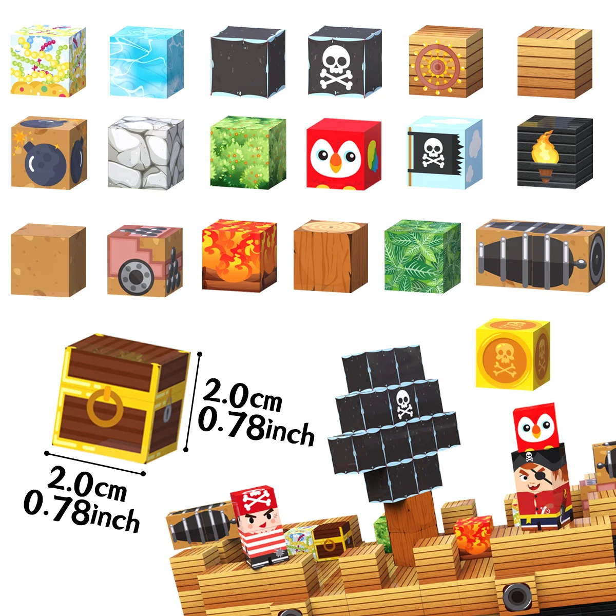 Blocos de construção magnéticos, brinquedos educativos para meninos e meninas, ímãs de empilhamento para crianças, natal, presentes de halloween, cor aleatória