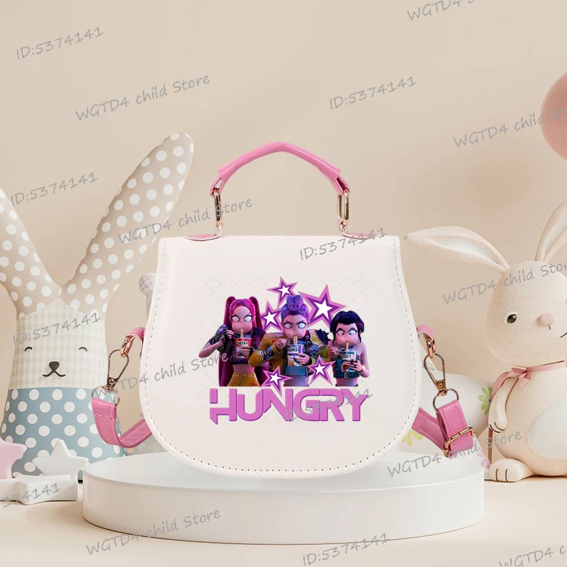 Girls KPop Fan Gifts Student Teenage Zipper Handbags KPop Demon Hunters Print Shoulder Bag Fashion Cartoon Anime Crossbody Bags