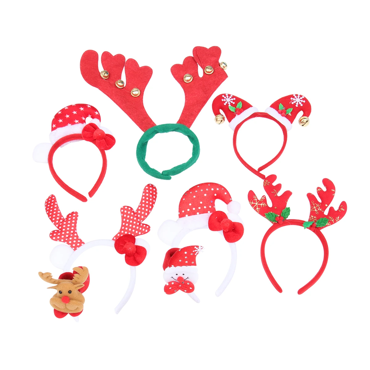 

6 Pcs Christmas Headb s Snowman Headdress Party Accessories Women Girls Holiday Season Hoop Decorative