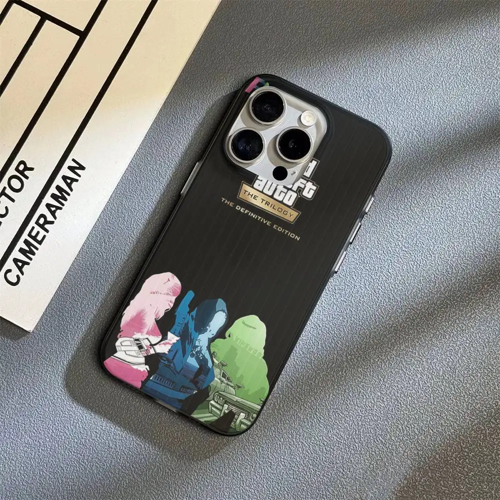 متعة محاكاة GTA 5 جراب هاتف المموج نمط جراب هاتف آيفون 17 الهواء 16 15 زائد برو ماكس ماتي غطاء مقاوم للصدمات #6