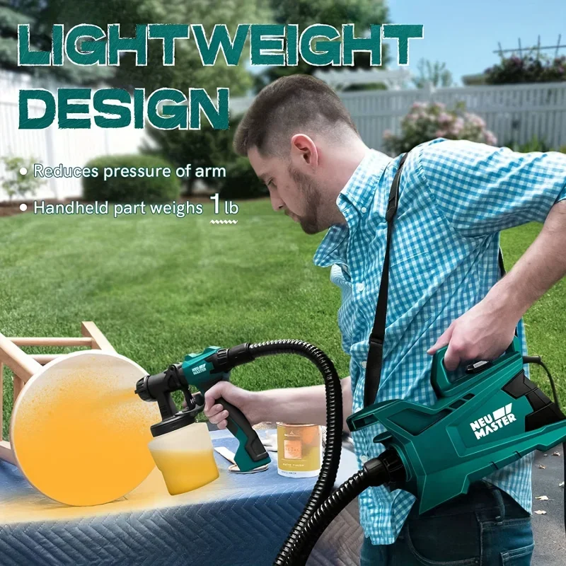 Electric Paint Sprayer Gun - Powerful, Efficient, 6FT Airhose and Easy-to-Use Design for Smooth Finishing