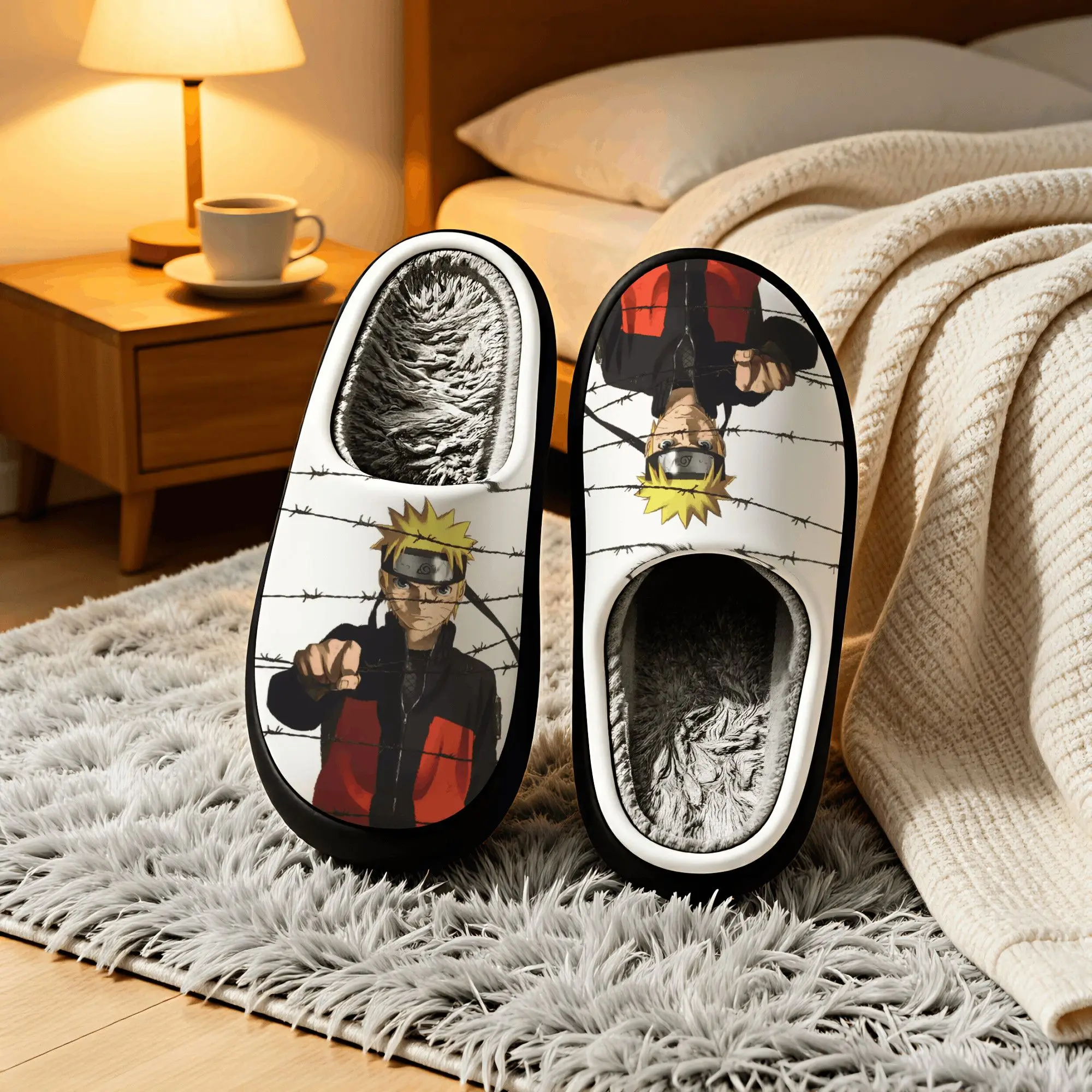 Japan Kawaii Anime Slippers Thick Fleece Lined Winter Warm Plush House Slipper Non Slip Home Footwearbirthday Gift Anime Lovers