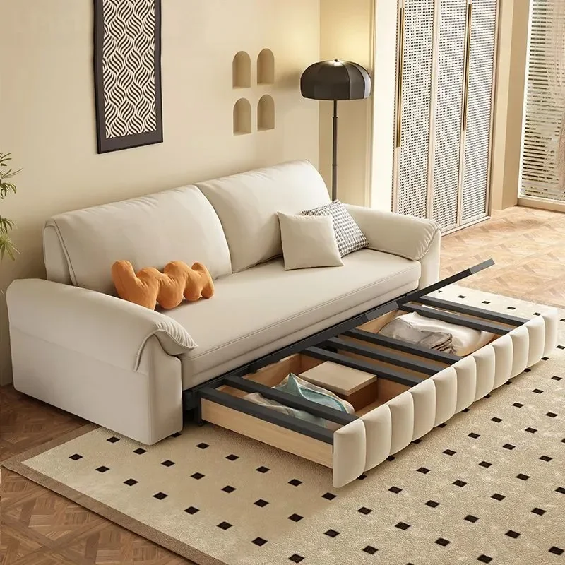 

Sofa bed anti-cat paw multi-functional dual-purpose integrated foldable storage cream wind household