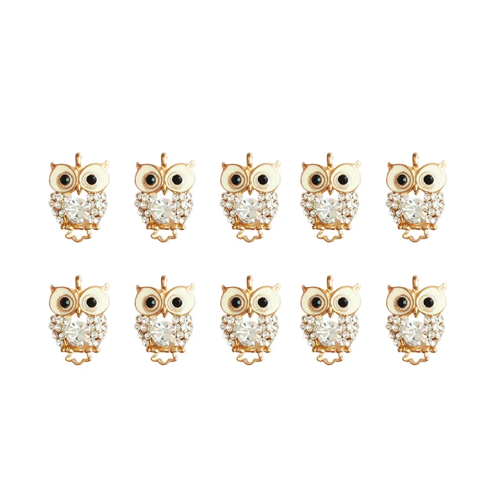 10 قطع أنيقة البومة قلادة سحر سبيكة DIY مستلزمات صناعة المجوهرات لقلادة سوار المفاتيح اكسسوارات الديكور