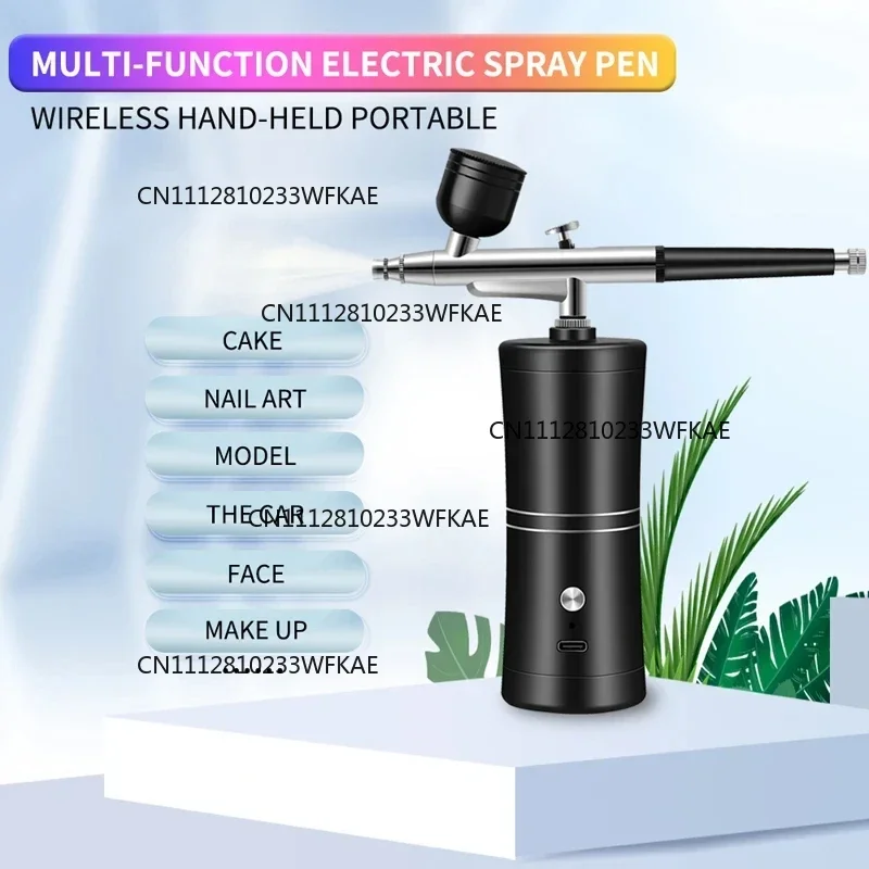 Portable Rechargeable Wireless Airbrush With Compressor Single Action Spray Gun For Face Beauty Nail Art Tattoo Craft Cake Paint