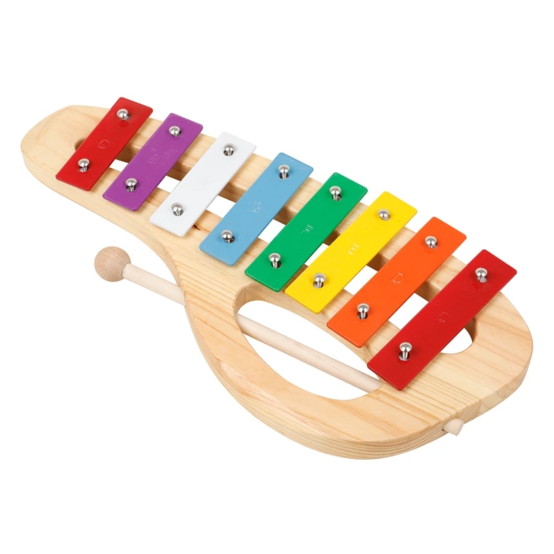 Portable Eight-Tone Hand-Knocking Piano With Knocking Stick Early Education Xylophone Percussion Instrument