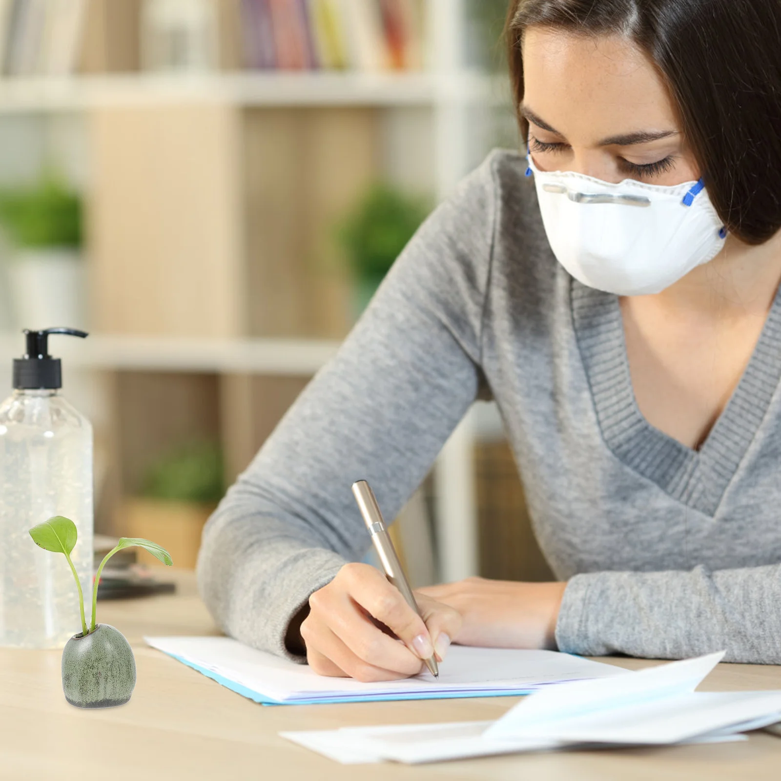 

4Pcs Ceramic Vase Shaped Rocks Planter Small Vase Ornaments Fine Workmanship Nice Gift for Friends Ceramic Planter