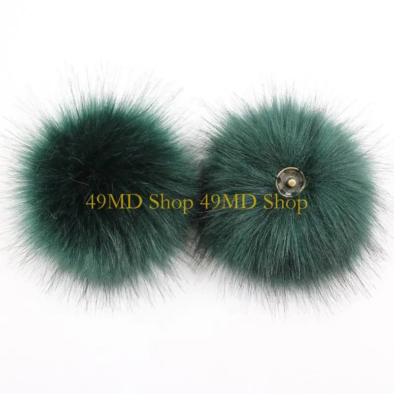 49MD 3 Piece Fuzzy Faux Furs Hair Ball Tassels Pendant Charm DIY Hat Scarf Accessory