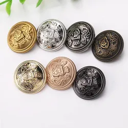 10PCS/Lot Luxury Metal Hand Sewn Button British Double Lion Preppy Style Crown Button Fashion Shanked Round Button
