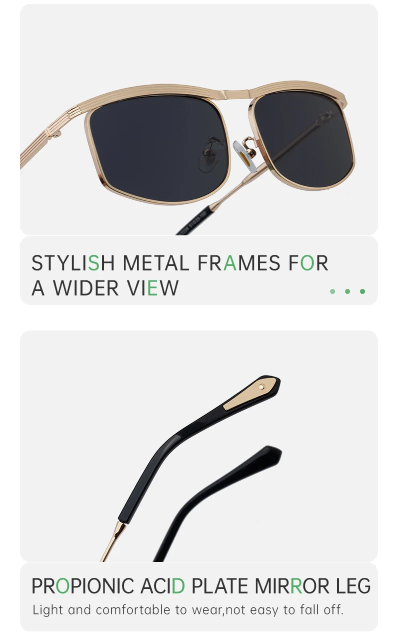 Übergroße rechteckige Punk-Sonnenbrille für Herren 2026 Luxusmarke Vintage Metallrahmen Sonnenbrille für Männer Outdoor UV400 Schutzbrille – Detail 9