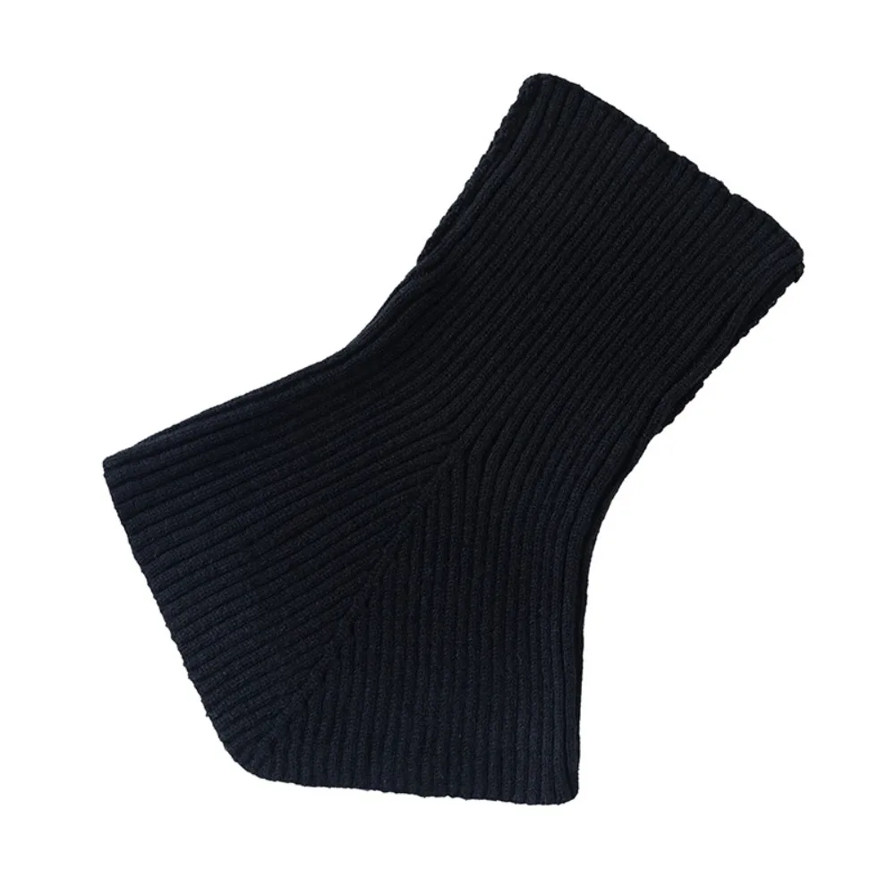 Cor sólida gola alta colar falso manter roupas quentes decoração acessórios de malha babador envolve xale cachecol de lã outono inverno