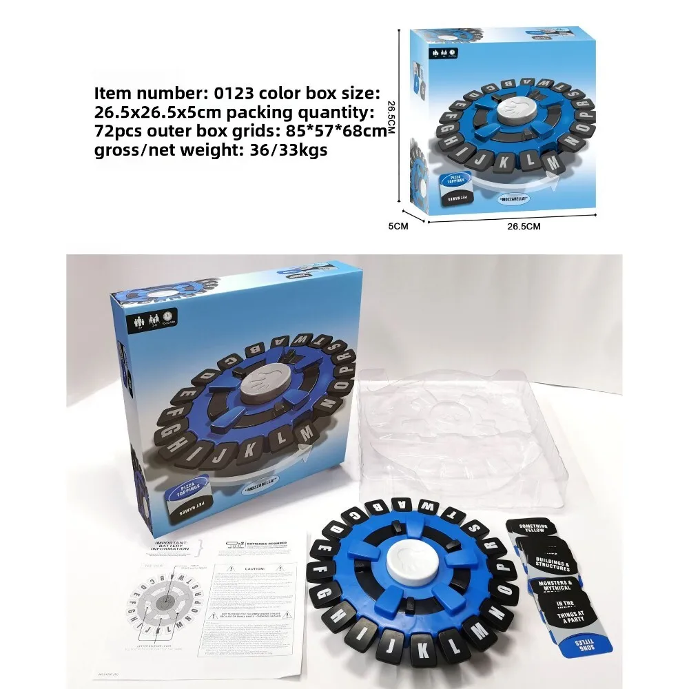 Western Alphabet Puzzle Game Multiplayer Interactive English Turntable Board Educational Toy for Kids Learning and Fun