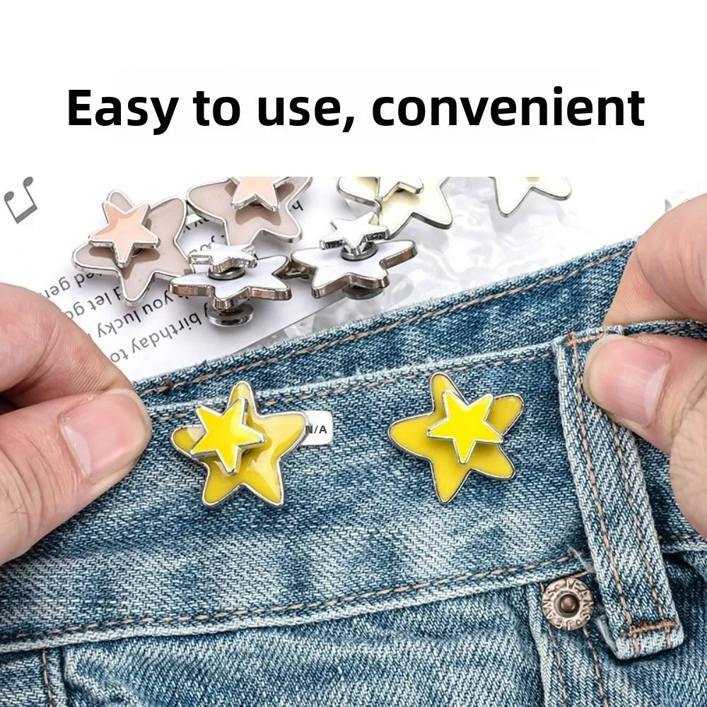 Adjustable Waist Jeans Waist Buttons Nail Free No Sew Waist Cincher Buckles Removable Interlocking Structure Metal Button