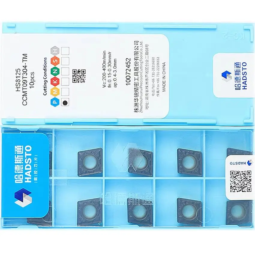 

CCMT09T304-TM HS8125/CCMT09T308-TM HS8125 HADSTO CNC carbide inserts Dual color CVD coating Turning inserts For Steel P15-P30