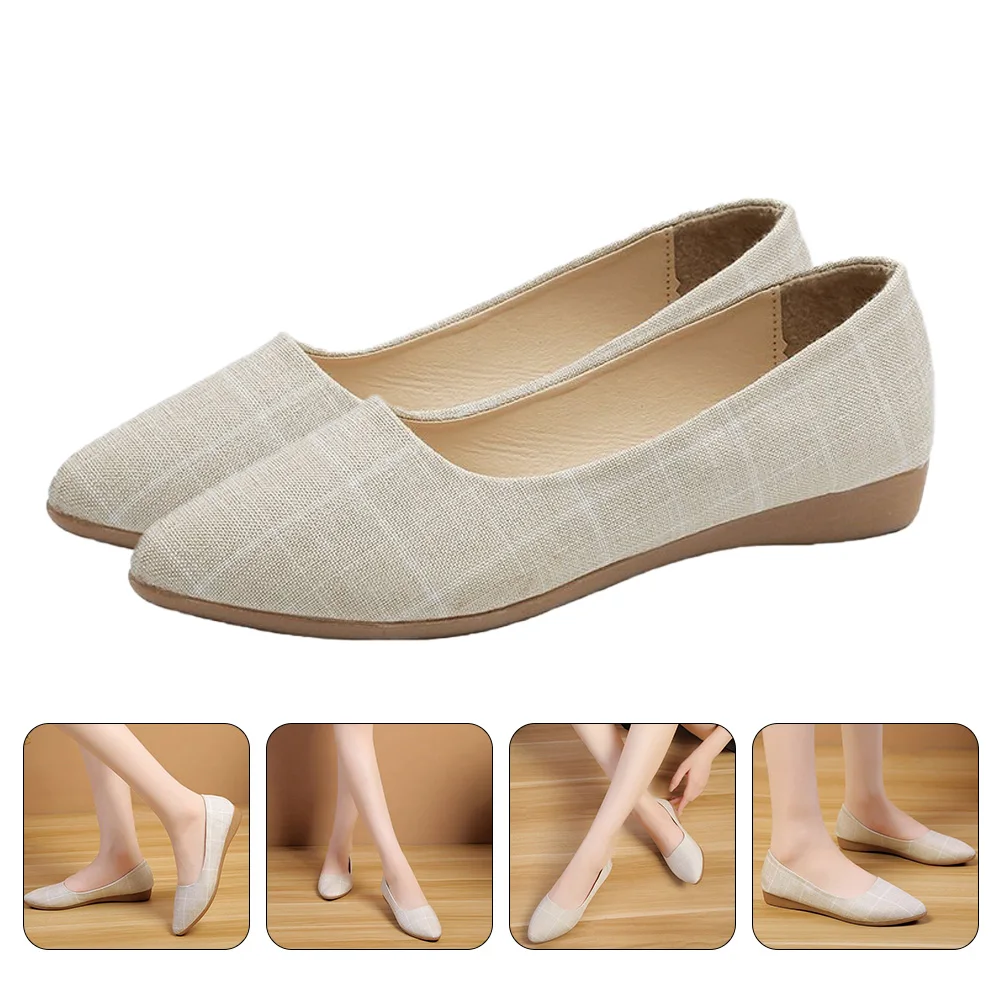 

Non Slip Sole Women Flat Shoes Lightweight Comfortable Casual Pointed Flats Fashion Pumps Elegant Anti Slip Flats Mom Gifts