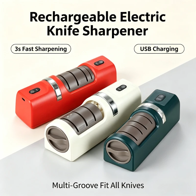 4 Gears Multifunctional Automatic Electric Knife Sharpener Professional Kitchen Blade Grinding Abrasive Tool Accessory
