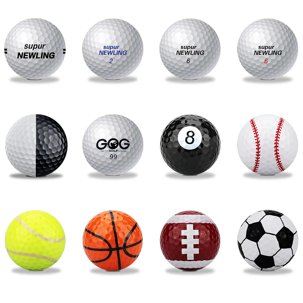 1 قطعة كرة جولف 2 طبقات 3 طبقات سوبر لمسافات طويلة لعبة وممارسة دعم شعار مخصص لوازم الغولف انخفاض الشحن