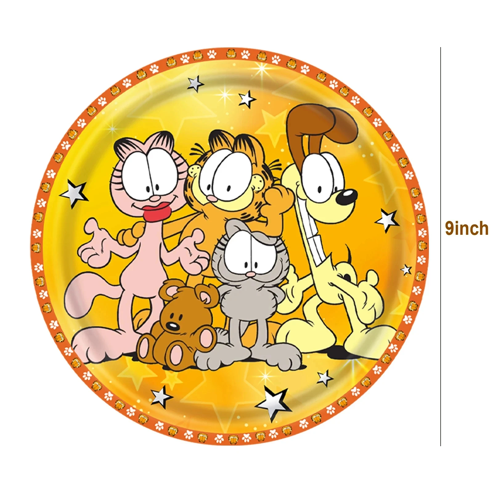 Cartoon G-Garfield Geburtstagsparty-Dekorationen Niedliche Orange Katzen-Ballons Teller Geschirr-Set für Babyparty Kinder-Geschenke – Detail 2