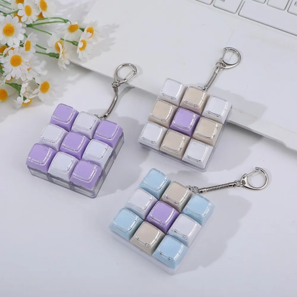 Fidget descompresión 9 teclado juguete para regalo DIY antiestrés dedo teclado juegos llavero alivio del estrés botón Keycap