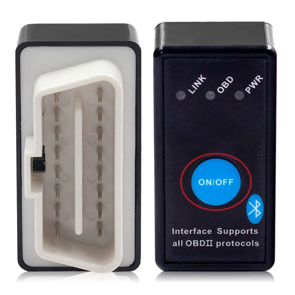 Herramienta de diagnóstico OBD2 ELM327 V2.1, interruptor de encendido y apagado Bluetooth, lector de código Obdi Xiaoyushu 327 2,1