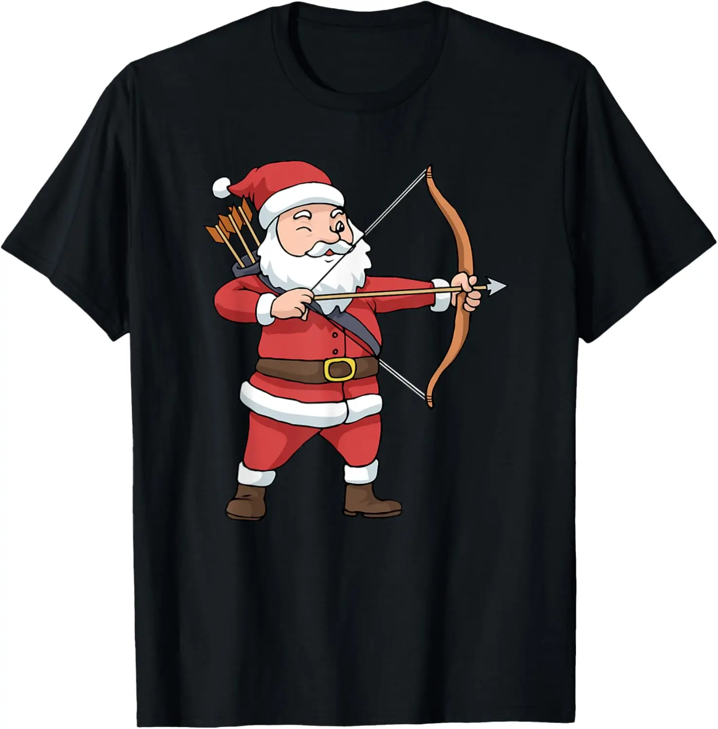 Christmas Archery Tshirt Arrow Bow Hunting Santa Claus T-Shirt