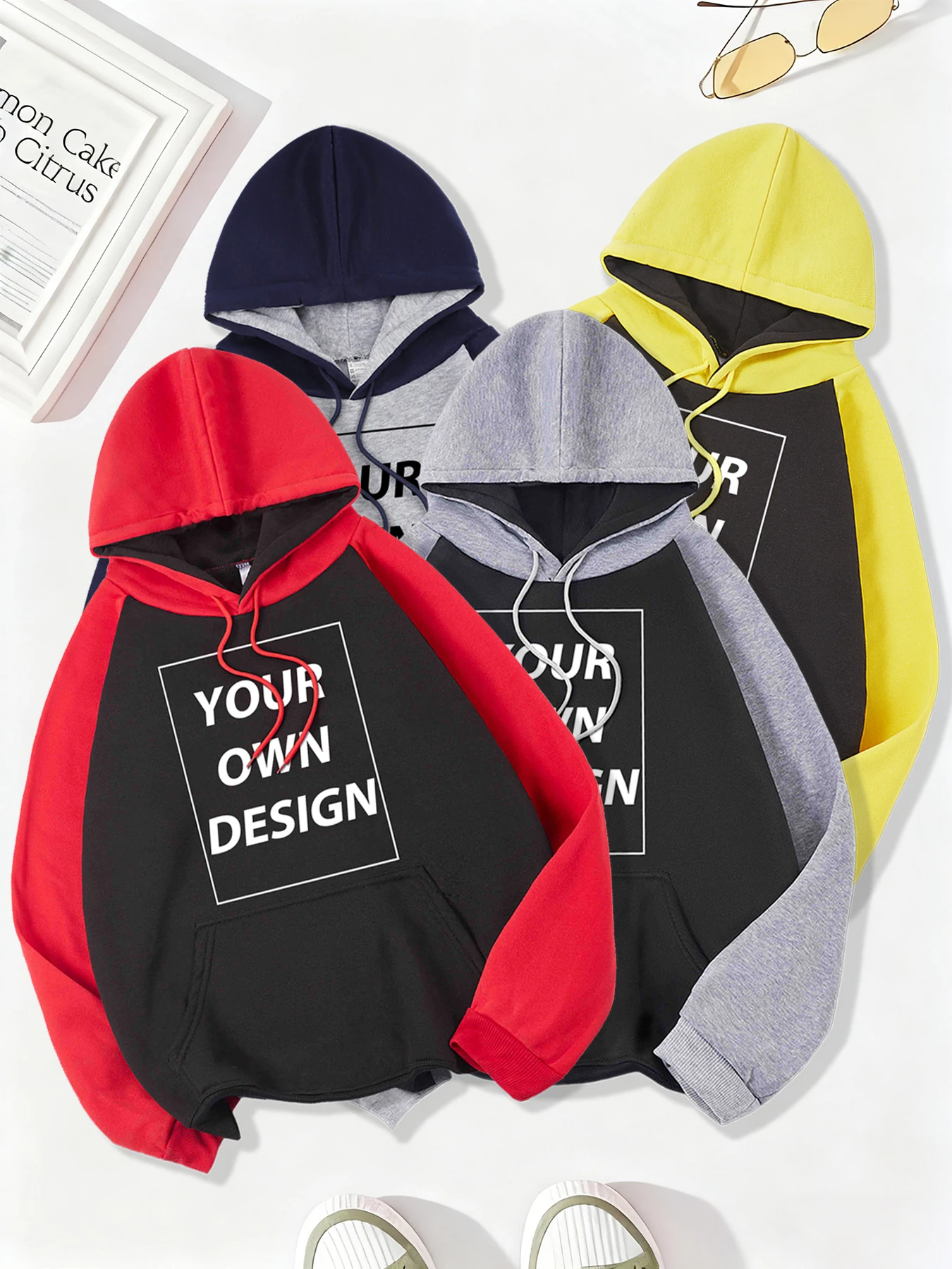 

Мужская модная толстовка реглан с индивидуальным принтом (размеры S-2XL), повседневная уличная одежда, базовый свободный крой, спортивный стиль, с карманами, удобная.