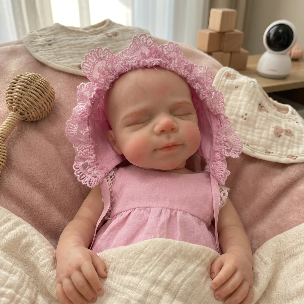 13 Inch Pascale Full Body Solid Silicone Reborn Baby Doll Open Mouth Design Hand Painted Waterproof Lifelike Bebe Reborn Collectible Birthday Gift