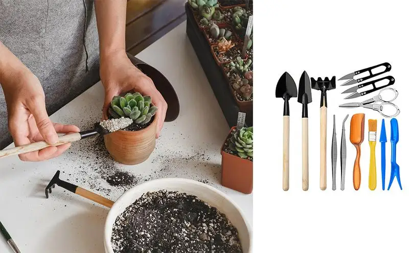 12PCS Succulent Plants Tools Set Mini Hand Transplanting Tool kit  Indoor Outdoor Gardening Tools Plants Flowers Care Supplies