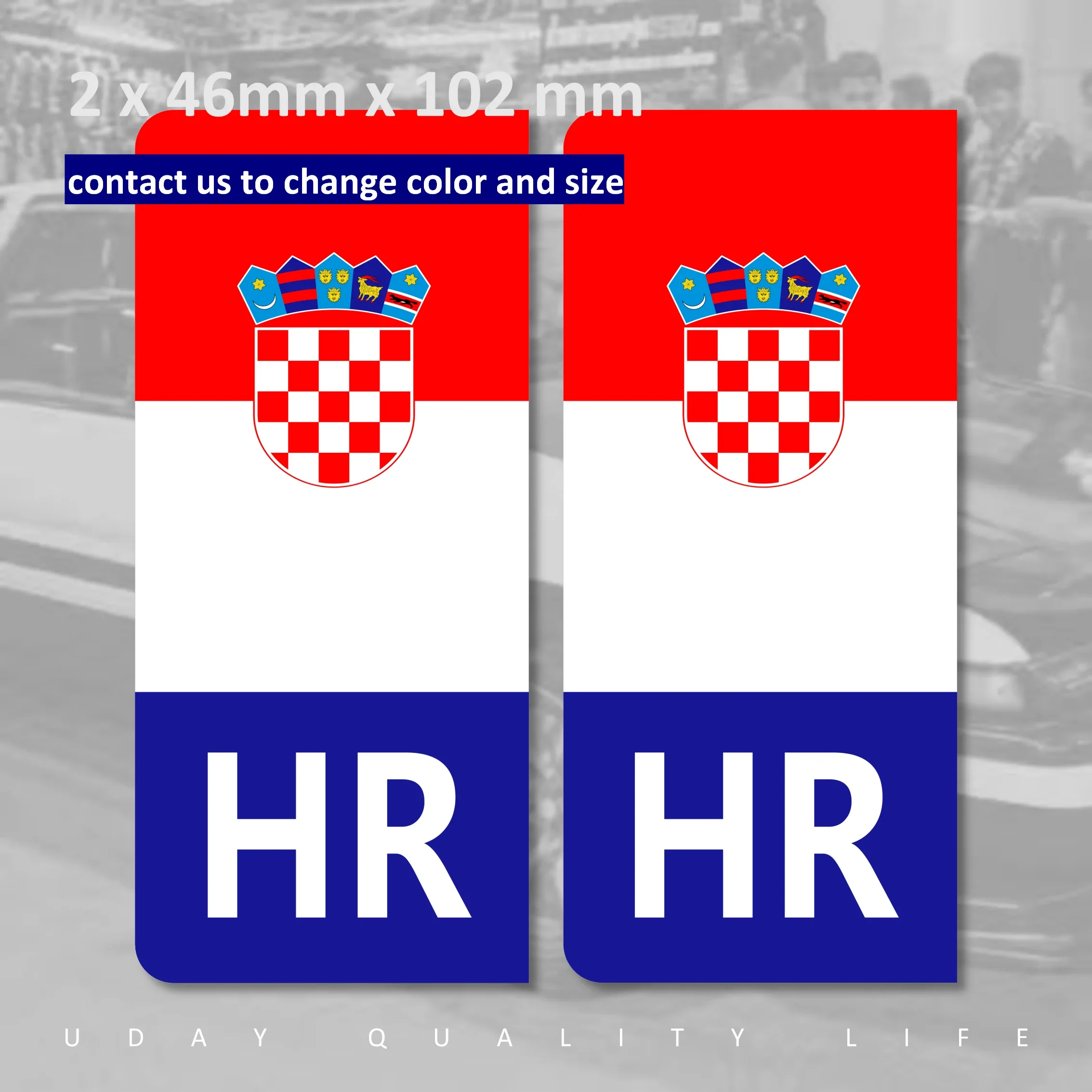 

Croatia HR Car Number Plate EU coat of arms national flag Car Sticker Vinyl Waterproof Weatherproof Windshield Truck 10 Fsst