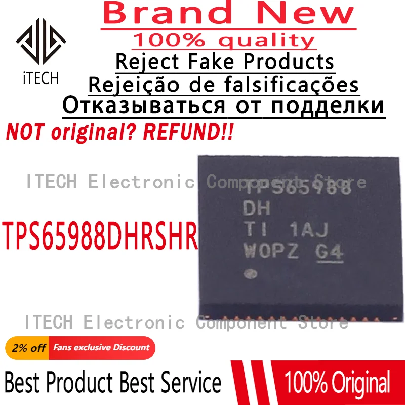 5pcs/lot Original TPS65988DHRSHR TPS65988DH TPS65988 VQFN-56 USB Interface Chipset 100% New and Genuine