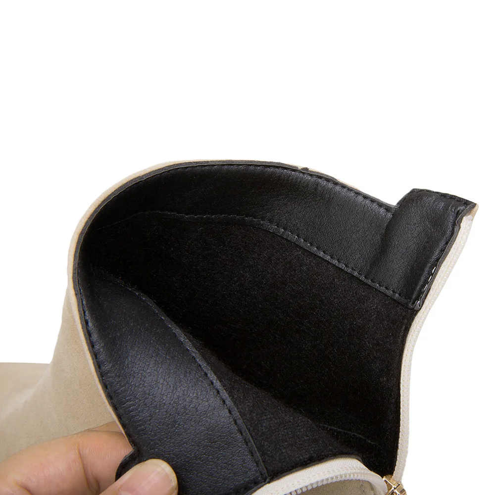 Sales Brand New Elegant Blue Beige Women Ankle Chelsea Boots Lady Party Shoes 3 Inch Heels AH626 Plus Big Size 33 12 43 52