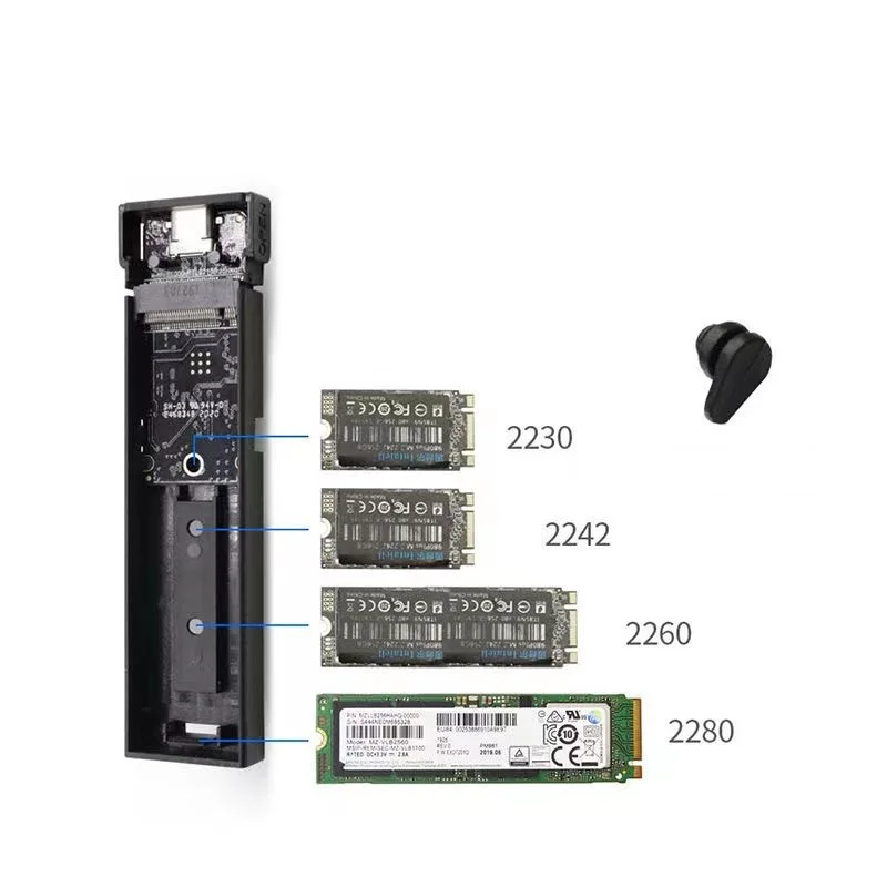 Carcasa de SSD M2 a USB 3,1, adaptador de SSD con OTG para NVME, PCIE, NGFF, SATA, clave M/B, protocolo Dual 2230/2242/2260/2280