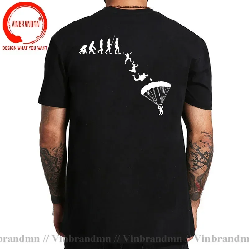 Skydiver Skydiving Skydive Evolution T Shirt Men Sky Diving Diver Dive T-shirt Funny Paragliding Shirt Parachute Lover Tee Shirt